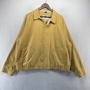 Vintage Aberdeen Jacket Men's XL Yellow Zip Bomber Collared Golf Preppy Boxy 90s